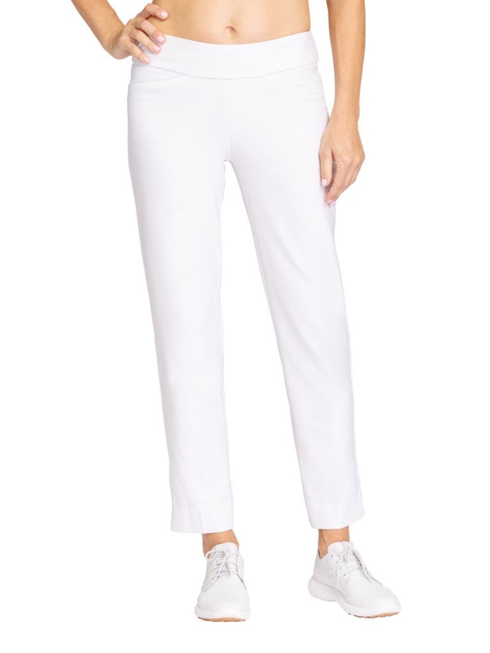 Tail Women's White Straight-Leg Pull-On Golf Pants